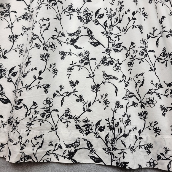 American Eagle Womens Smocked Dress Size Large Puff Sleeve Cottage Birds NWOT - Picture 6 of 16